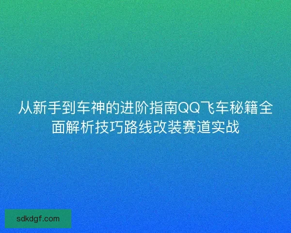 从新手到车神的进阶指南QQ飞车秘籍全面解析技巧路线改装赛道实战