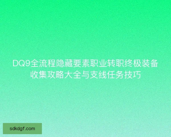 DQ9全流程隐藏要素职业转职终极装备收集攻略大全与支线任务技巧
